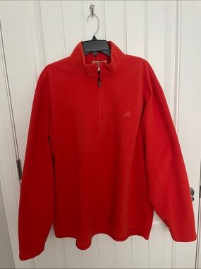 Men's Orange Quarter-Zip Fleece Sweater